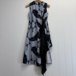 SMWS Women's Asian Print Dragonfly Feather Classic Maximalist Dress Size S Artsy